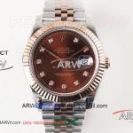 Swiss Eta 2836 Rolex Datejust ii 41mm Watch - Rose Gold Chocolate Dial Diamond Mark 